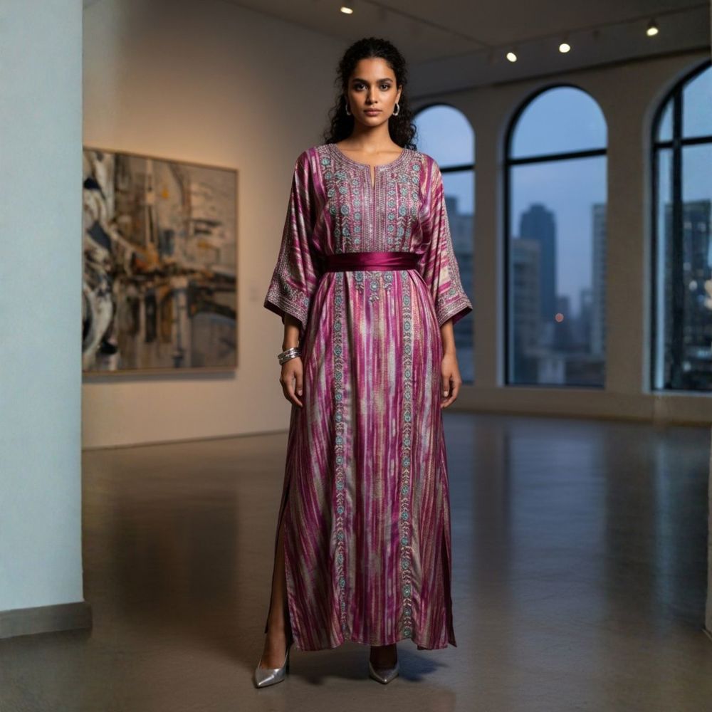 Royal Purple Jalabiya, hand-embroidered silk with a luxurious Emirati touch – THQ009_thumbnail_0